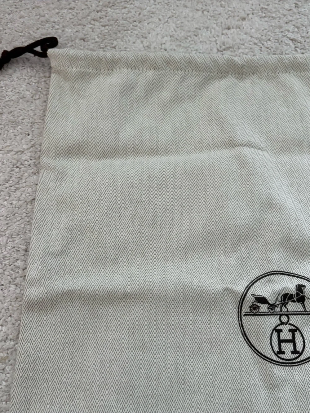 Hermès Medium Logo Drawstring Dust Bag
